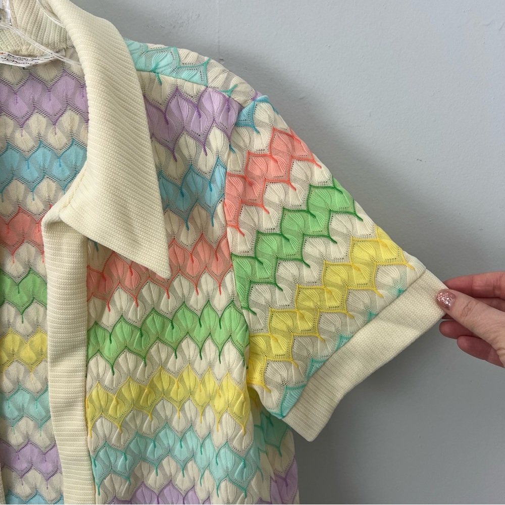 Vintage JCPenney Fashion Chevron Knit Cardigan - Picture 2 of 5